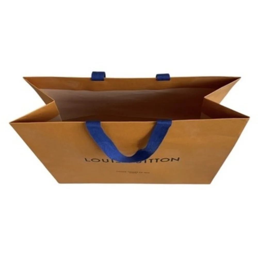 LOUIS VUITTON Authentic Large Gift Shopping Bag Orange Blue 15.75